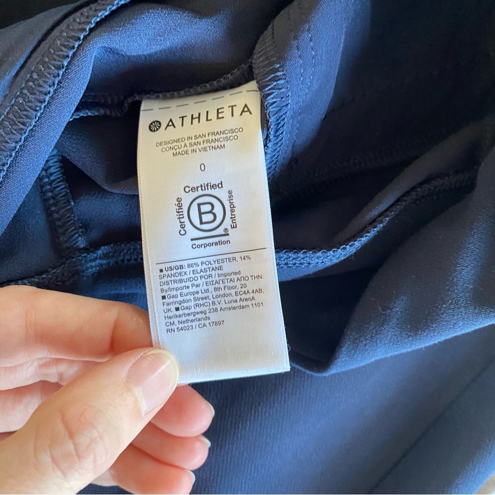 Athleta Navy Endless Pants Sz 0 Work Travel Athleisure Straight Leg High Rise - Picture 10 of 16